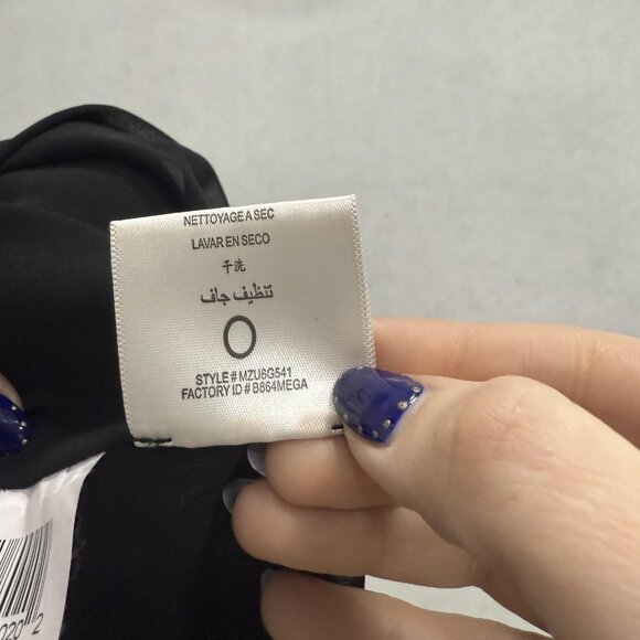 BCBGMAXAZRIA Dress Womens XXS Black Sequin Silk V Neck Cocktail Mini - Picture 7 of 9